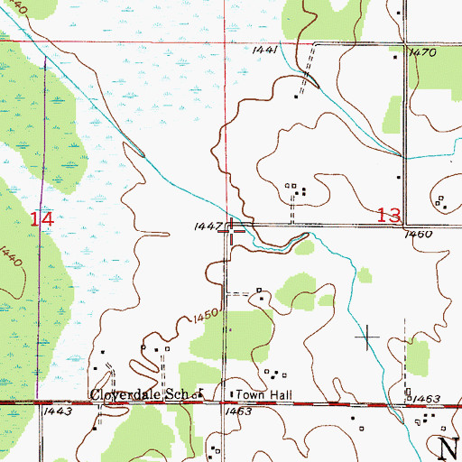 Topographic Map of Cloverdale Mennonite Church, MN