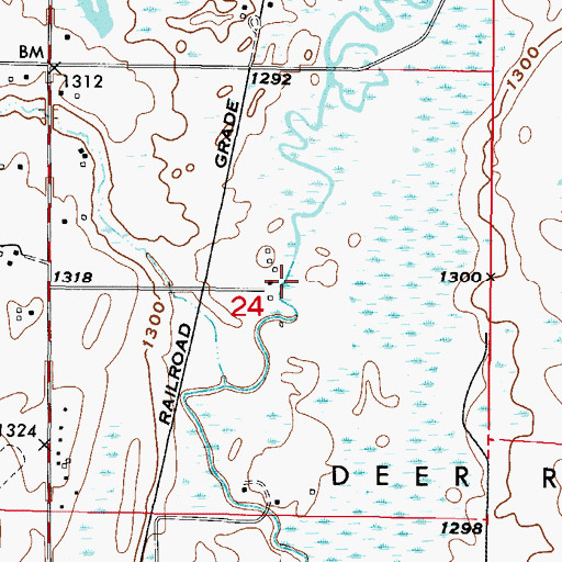 Topographic Map of Blueberry Hills Golf Course, MN