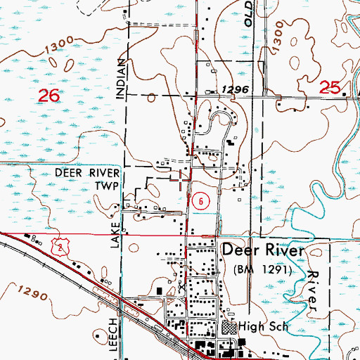 Topographic Map of Liston Evergreen Mobile Home Park, MN