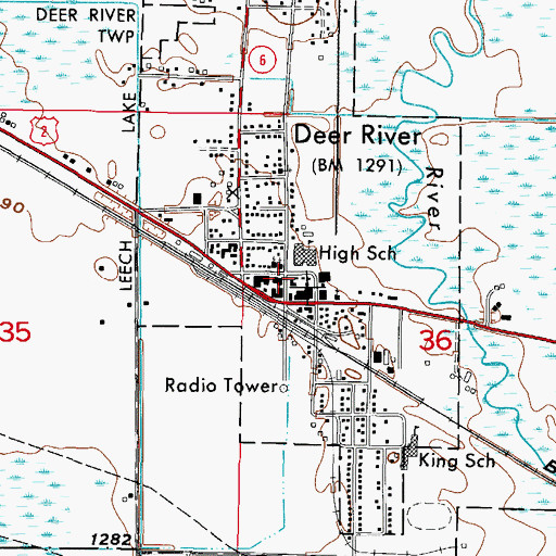 Topographic Map of United Methodist Church, MN