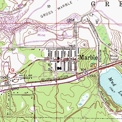 Topographic Map of Marble Police Department, MN