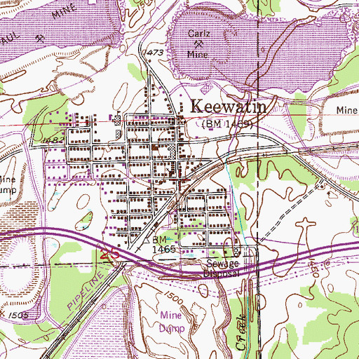 Topographic Map of Keewatin (historical), MN