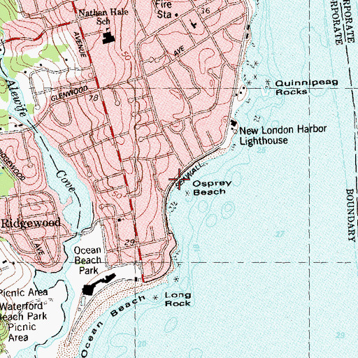 Topographic Map of Osprey Beach, CT