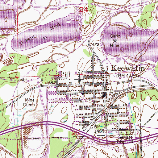Topographic Map of Keewatin Elementary School, MN