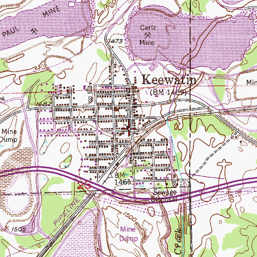 Topographic Map of Saint Mary's Catholic Church, MN