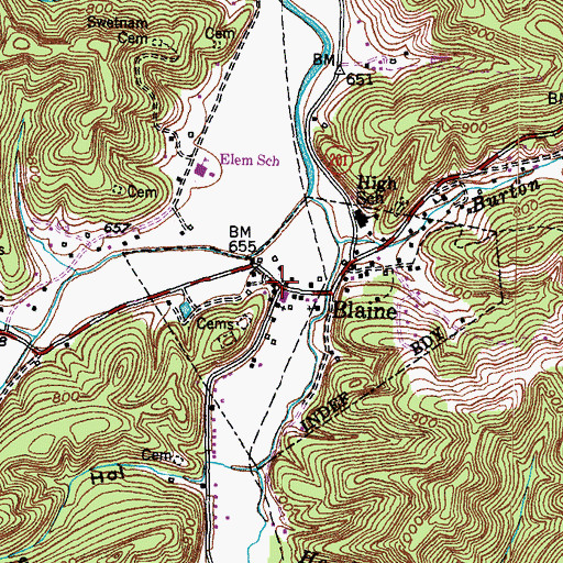 Topographic Map of Blaine Post Office (historical), KY