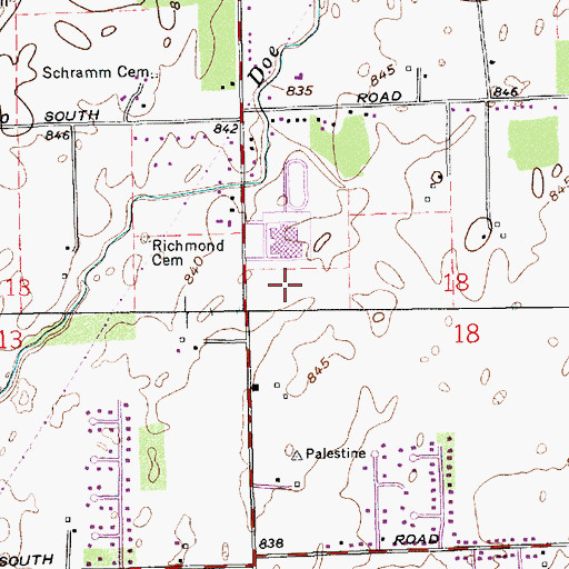 Topographic Map of Sugar Creek Elementary School, IN