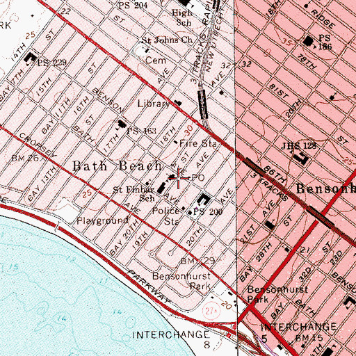 Topographic Map of Saint Finbars Roman Catholic Church, NY