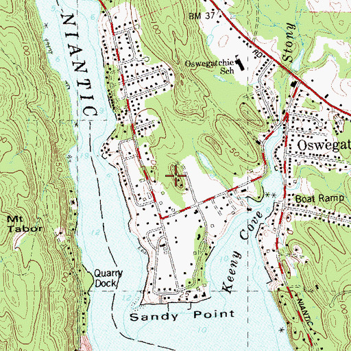Topographic Map of Oswegatchie Academy, CT