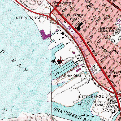 Topographic Map of Southwestern Brooklyn Incinerator Department of Sanitation, NY