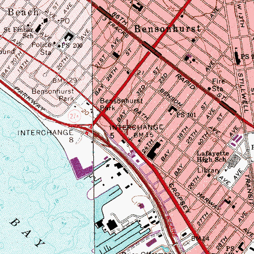 Topographic Map of Bayview Manor Residence For Senior Citizens, NY