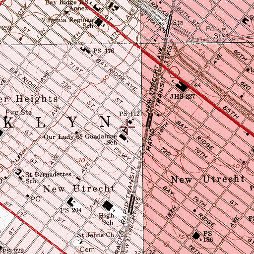 Topographic Map of Roman Catholic Church of Our Lady of Guadalupe, NY