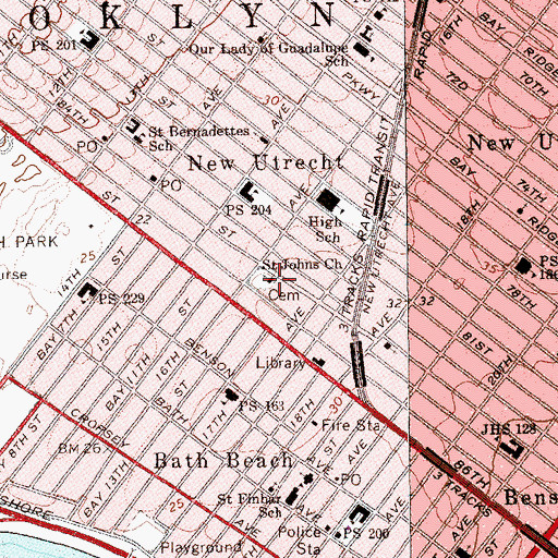 Topographic Map of Metropolitan Independent Baptist Church, NY