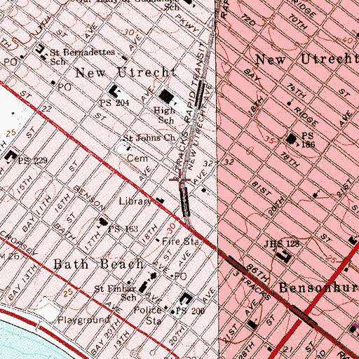 Topographic Map of New Utrecht Nursing Home, NY