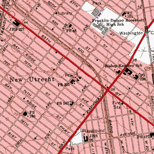 Topographic Map of Congregation Magen David, NY