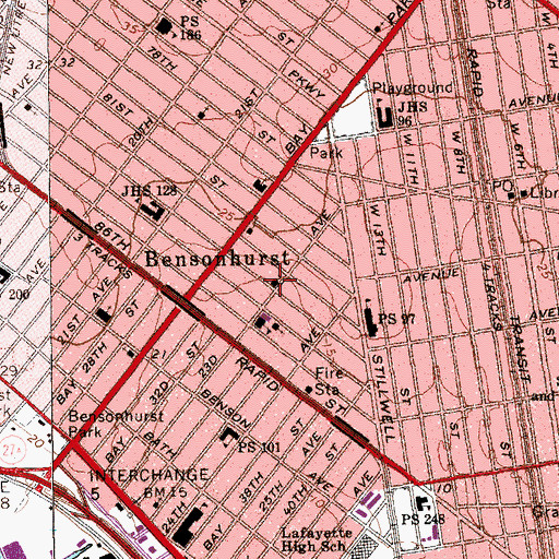 Topographic Map of Congregation Tiferth Torah, NY
