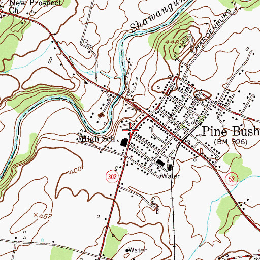 Topographic Map of Pine Bush United Methodist Church, NY