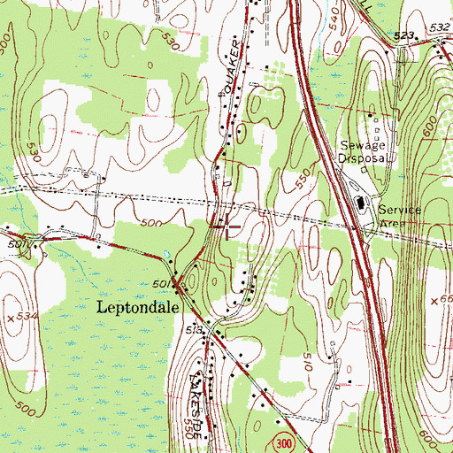 Topographic Map of Leptondale School (historical), NY