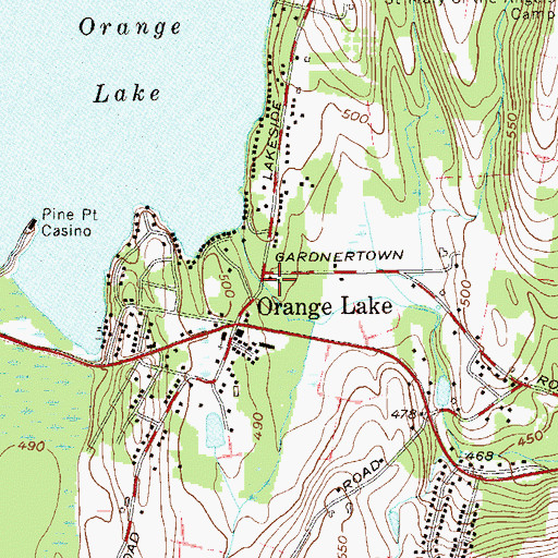 Topographic Map of Orange Lake School (historical), NY