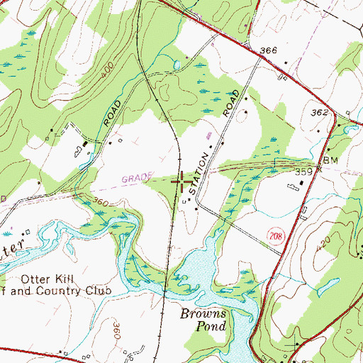 Topographic Map of Burnside Station (historical), NY