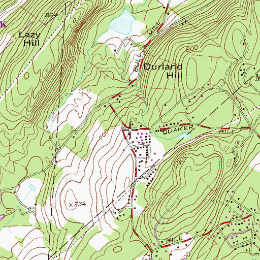 Topographic Map of Quaker Hill School (historical), NY