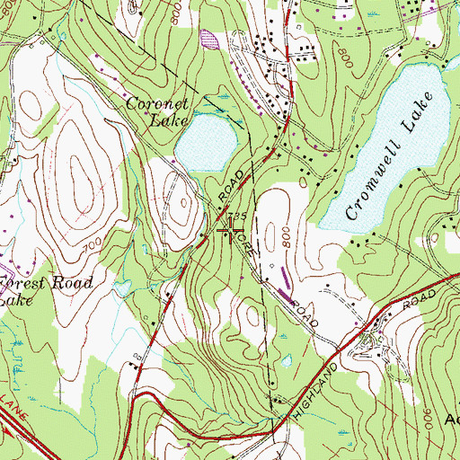 Topographic Map of Sunny Acres School (historical), NY