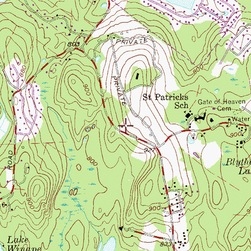 Topographic Map of Turkeytown School (historical), NY