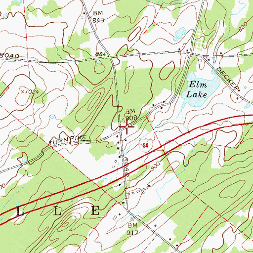 Topographic Map of Eaton School (historical), NY