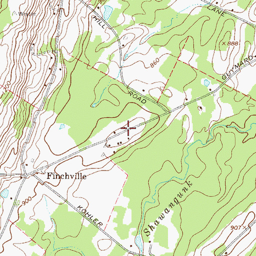 Topographic Map of Finchville School (historical), NY