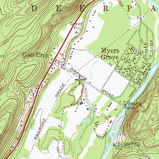 Topographic Map of Godeffroy School Number 12 (historical), NY