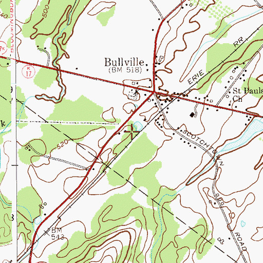 Topographic Map of Bullville School (historical), NY