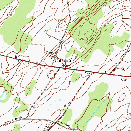Topographic Map of Collabar School (historical), NY