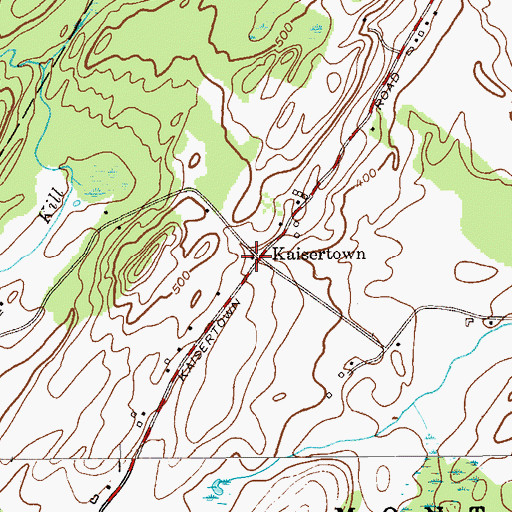 Topographic Map of Kaisertown School (historical), NY