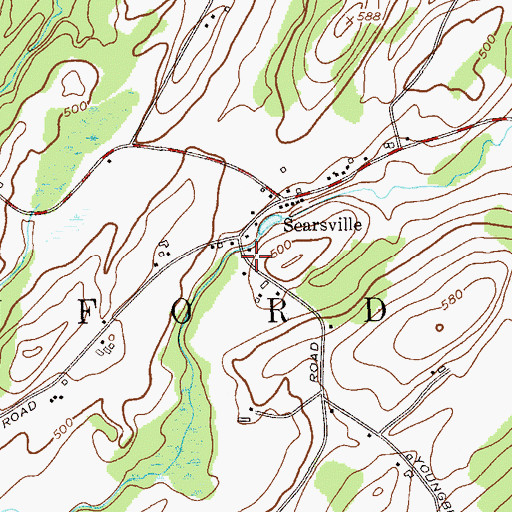 Topographic Map of Searsville School (historical), NY