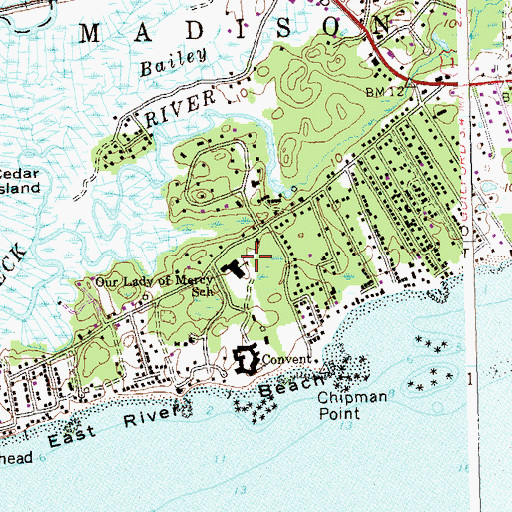 Topographic Map of Our Lady of Mercy School, CT