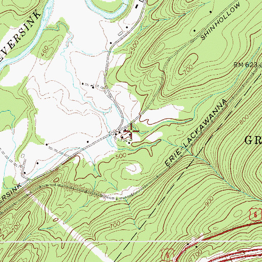 Topographic Map of Black Rock School (historical), NY