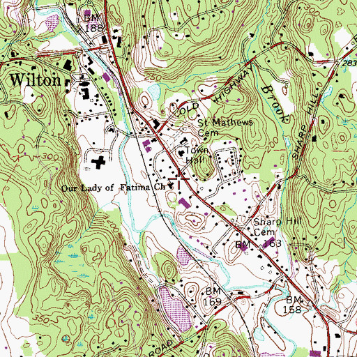 Topographic Map of Our Lady of Fatima Church, CT