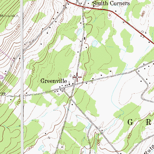 Topographic Map of Greenville School (historical), NY