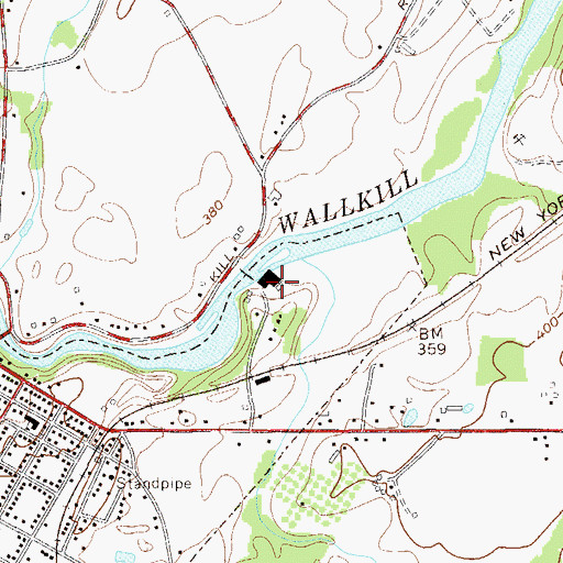 Topographic Map of Montgomery Worsted Mills, NY