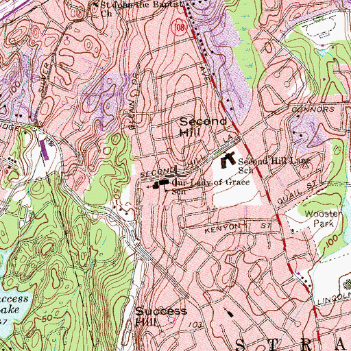 Topographic Map of Our Lady of Grace School, CT