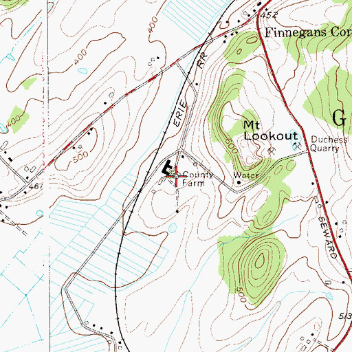 Topographic Map of Orange Farm (historical), NY