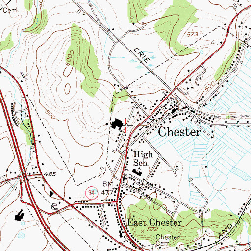 Topographic Map of Albany School (historical), NY