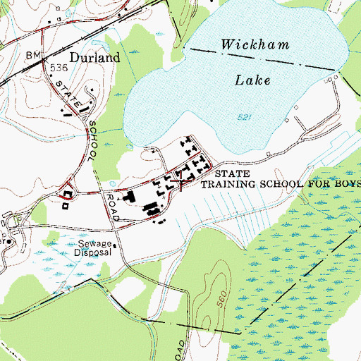 Topographic Map of State Training School for Boys (historical), NY