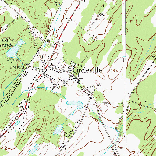 Topographic Map of Circleville School (historical), NY