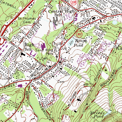 Topographic Map of Cornwall Baptist Church, NY