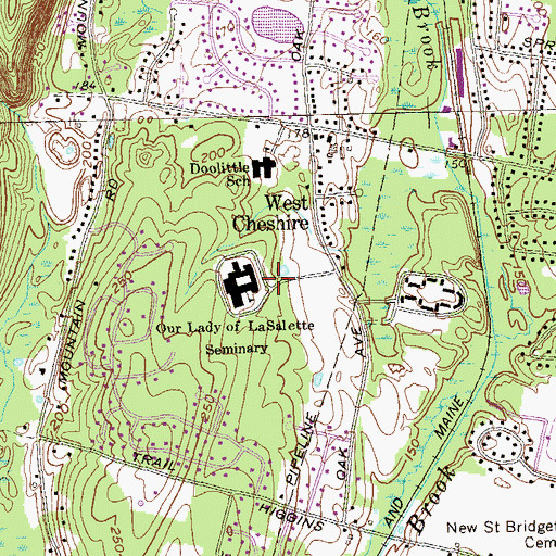Topographic Map of Our Lady of LaSalette Seminary, CT
