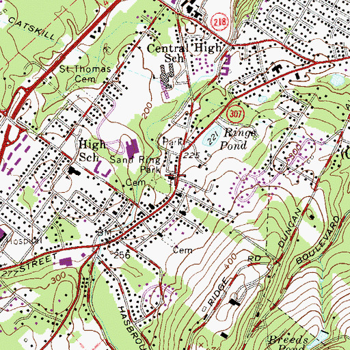 Topographic Map of Cornwall United Methodist Church, NY