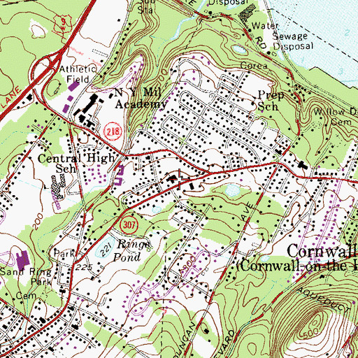 Topographic Map of Saint Thomas of Canterbury Church, NY