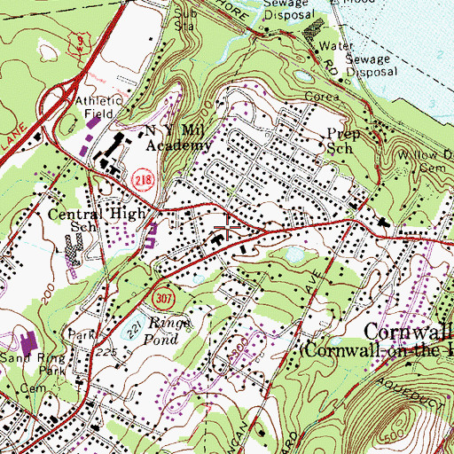 Topographic Map of Saint Thomas of Canterbury School, NY