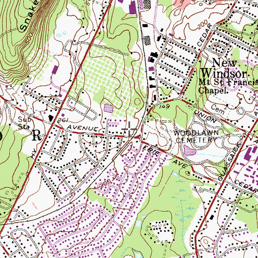 Topographic Map of Ruscitti Park, NY